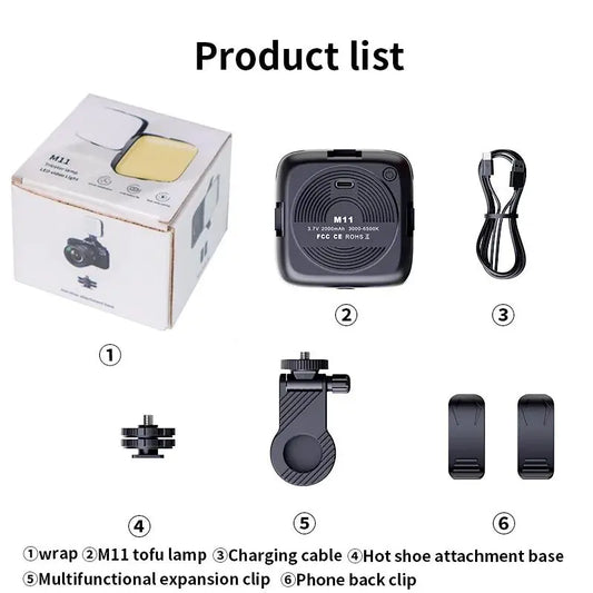 Compact LED Phone Light for Selfies, Rechargeable USB Clip-On Illumination for Mobile Devices and Daily Use