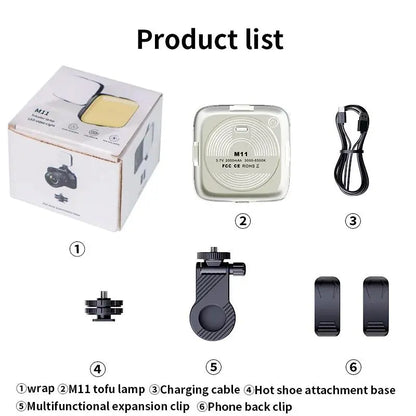 Compact LED Phone Light for Selfies, Rechargeable USB Clip-On Illumination for Mobile Devices and Daily Use