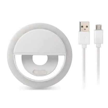 Compact LED Phone Light for Selfies, Rechargeable USB Clip-On Illumination for Mobile Devices and Daily Use