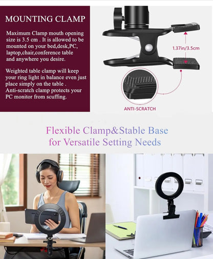 Universal LED Ring Light for Smartphones and Cell Phones, Portable Accessory for Mobile Content and Gaming