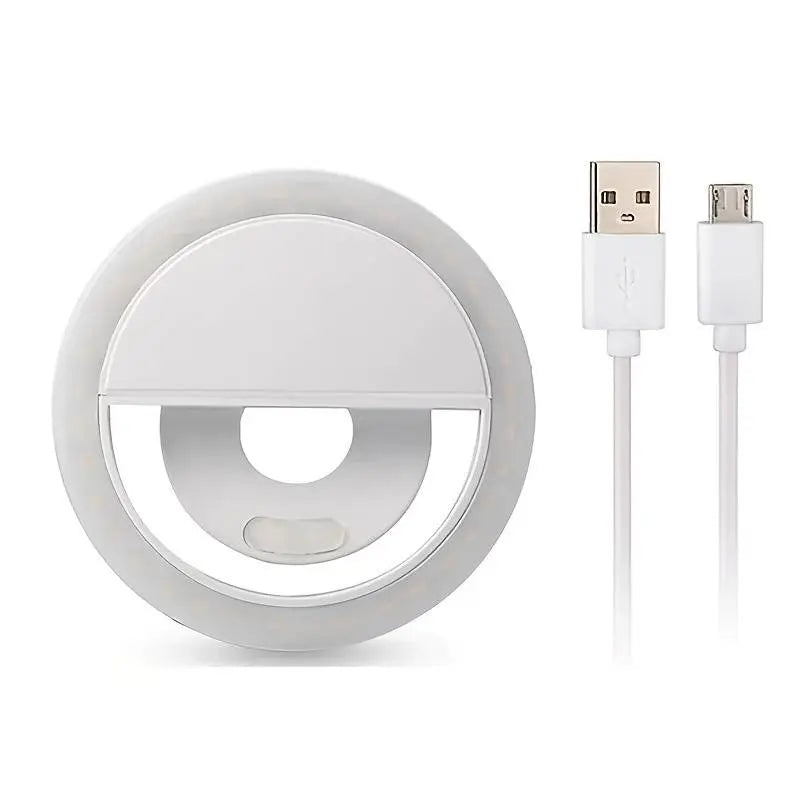 Compact LED Phone Light for Selfies, Rechargeable USB Clip-On Illumination for Mobile Devices and Daily Use