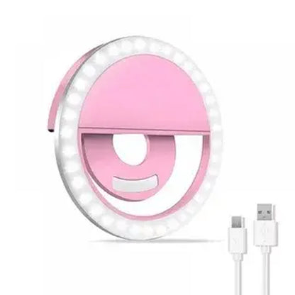 Compact LED Phone Light for Selfies, Rechargeable USB Clip-On Illumination for Mobile Devices and Daily Use