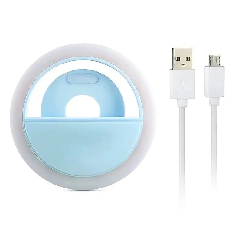 Compact LED Phone Light for Selfies, Rechargeable USB Clip-On Illumination for Mobile Devices and Daily Use
